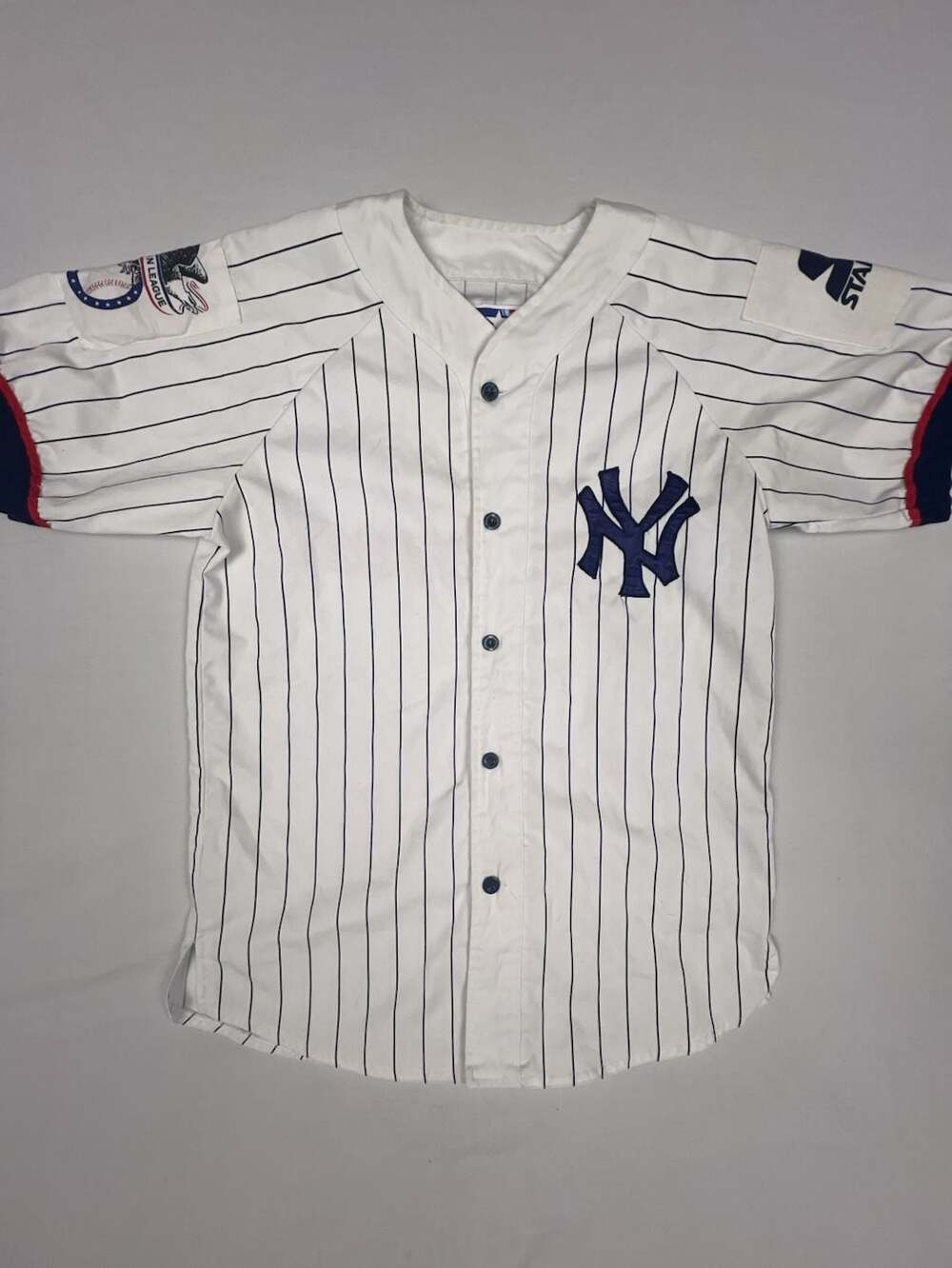 Vintage 1990s New York Yankees Starter Pinstripe Script Jersey Size M